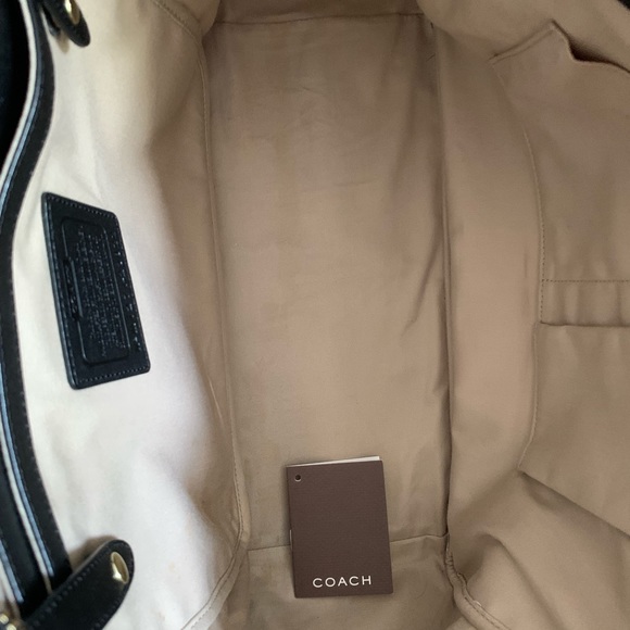 Authentic black large Coach leather tote - Picture 5 of 13